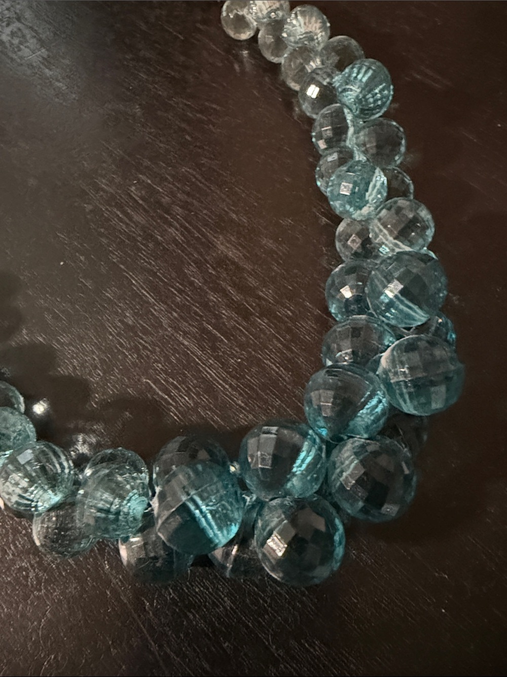 Blue Faceted Bead Statement Necklace - Picture 5 of 6